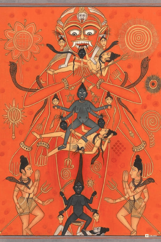 Kali and Shiva in Tantric Cosmic Union: The Dance of Death and Consciousness