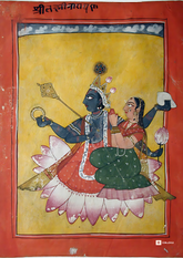 Lakshminarayan – Vishnu and Lakshmi Seated on a Lotus (A3 Poster)