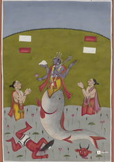 Vishnu Rising from the Matsya Avatar (A3 Poster)