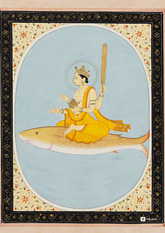 Vishnu as Matsya – The Fish Incarnation of Preservation (A3 Poster)