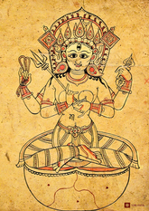 Goddess Indrani Poster (A3 Size) – Rare 17th Century Tantric Art Reprint