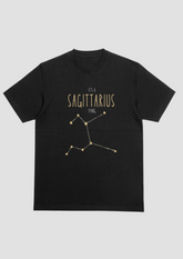 Sagittarius – The Celestial Explorer (Black Zodiac Series – Unisex/Oversized T-Shirt)