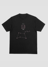 Leo – The Radiant Trailblazer (Black Zodiac Series – Unisex/Oversized T-Shirt)