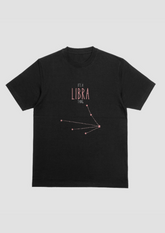 Libra – The Harmonious Starmapper (Black Zodiac Series – Unisex/Oversized T-Shirt)