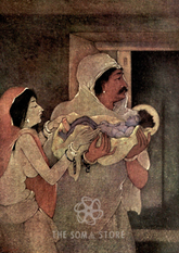 The Birth of Krishna – The Divine Child of Mathura (A3 Poster)