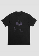 Pisces – The Dreamweaver of the Deep (Black Zodiac Series – Unisex/Oversized T-Shirt)