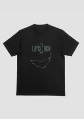 Capricorn – The Ambitious Star-Seeker (Black Zodiac Series – Unisex/Oversized T-Shirt)