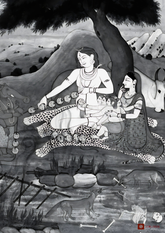 Shiva & Parvati – Weavers of Time and Liberation (A3 Poster)