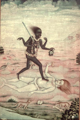 Kali Standing Over Shiva – Death and Awakening (16x24 Poster)