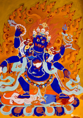 The Six-Armed Protector – Wrathful Guardian of the Dharma (A3 Poster)