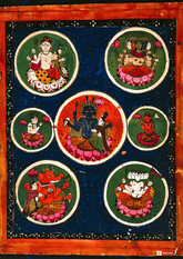 The Divine Cosmos – Vishnu & Lakshmi with the Pantheon (A3 Poster)