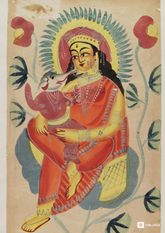 Gauri Nursing Ganesh – Kalighat Painting Reprint (A3 Poster)