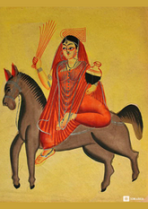 Shitala Mata – Kalighat Painting Reprint (A3 Poster)