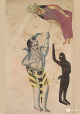 Shiva Holding the Burnt Body of Sati – Kalighat Painting Reprint (A3 Poster)