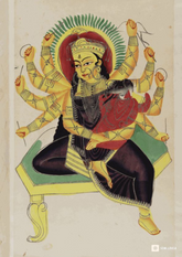 Parvati Nursing Ganesha – Kalighat Painting Reprint (A3 Poster)