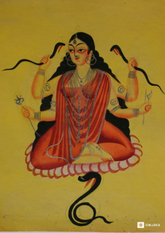 Manasa Devi – Kalighat Painting Reprint (A3 Poster)