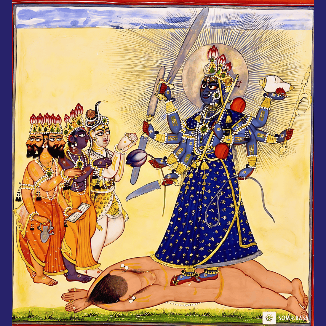 Bhadrakali Worshipped by the Gods: The Radiance of Divine Power