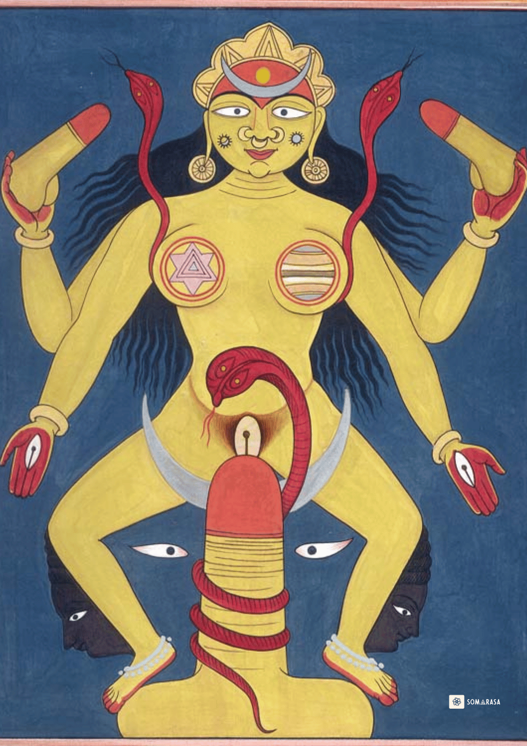 Tantric Union: Shakti on Shiva Lingam - The Cosmic Dance of Creation