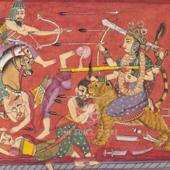 The Battle of Bhavani – Durga's Rain of Arrows (14×14 Poster)