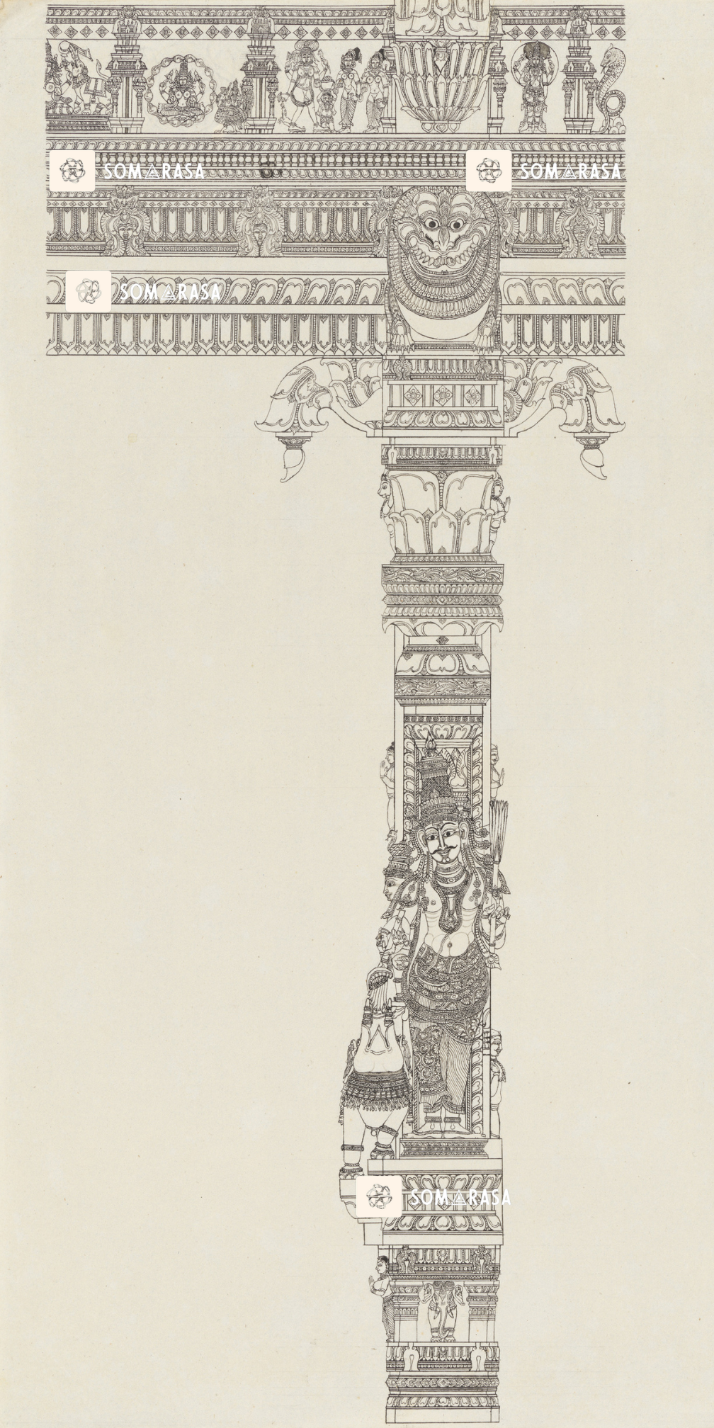 Sundareshvara as a Siddha Feeding Sugarcane to the Elephant (12×24 in Poster)