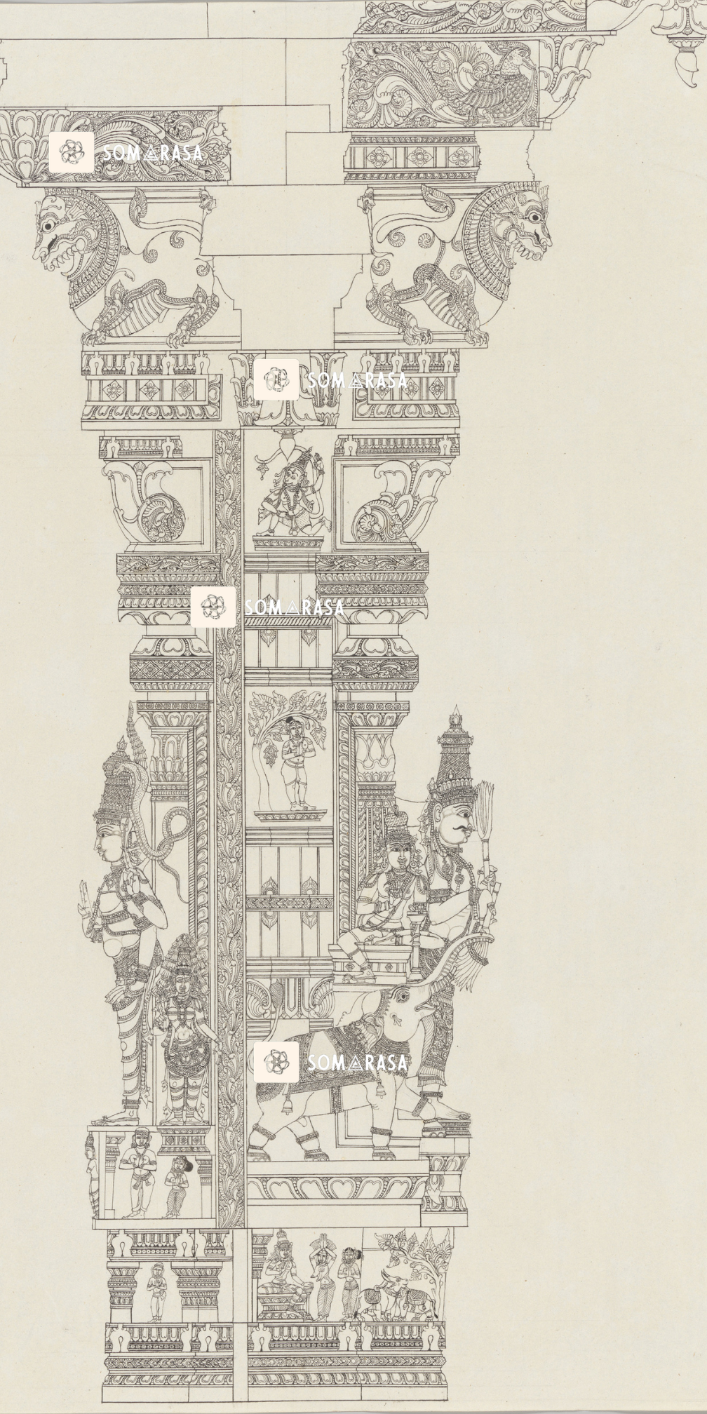 Sundareshvara Feeding Sugarcane to the Elephant (12×24 in Poster)