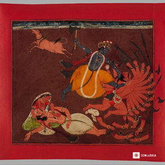 Rama with the Axe (Parashurama) Slays the Many-Armed King (A3 Poster)