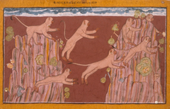 Monkeys Leaping Across the Cliffs – Shangri Ramayana (16x24 A3 Poster)