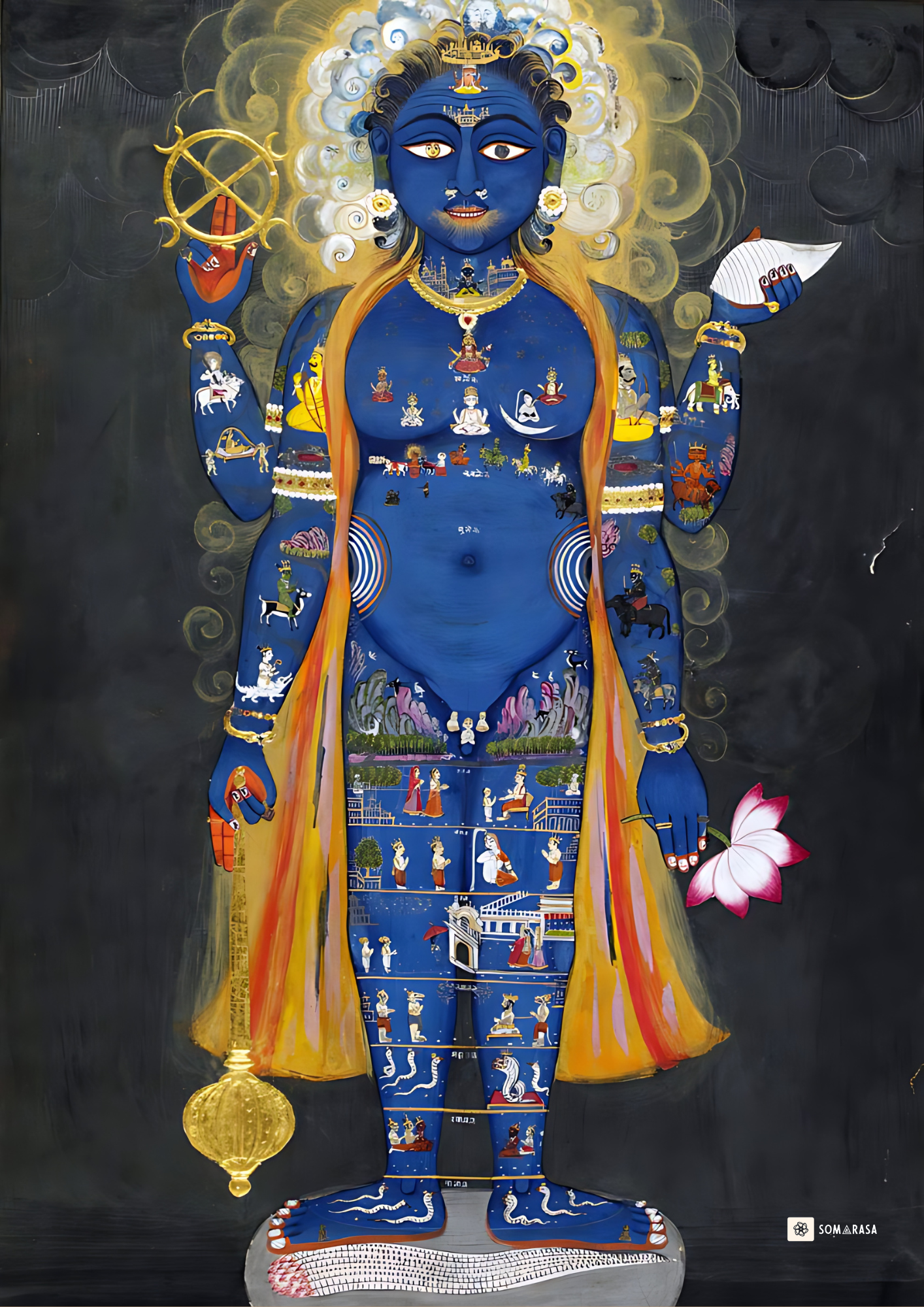 Vishva Rupa Vishvarupa Vishnu Cosmic Form A3 Poster | Jaipur 19th Century ...