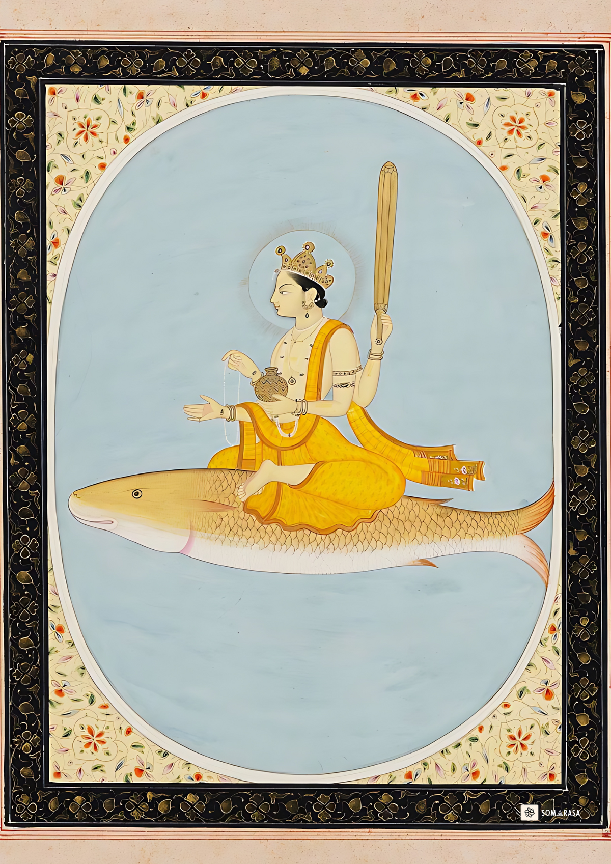 Vishnu as Matsya – The Fish Incarnation of Preservation (A3 Poster)