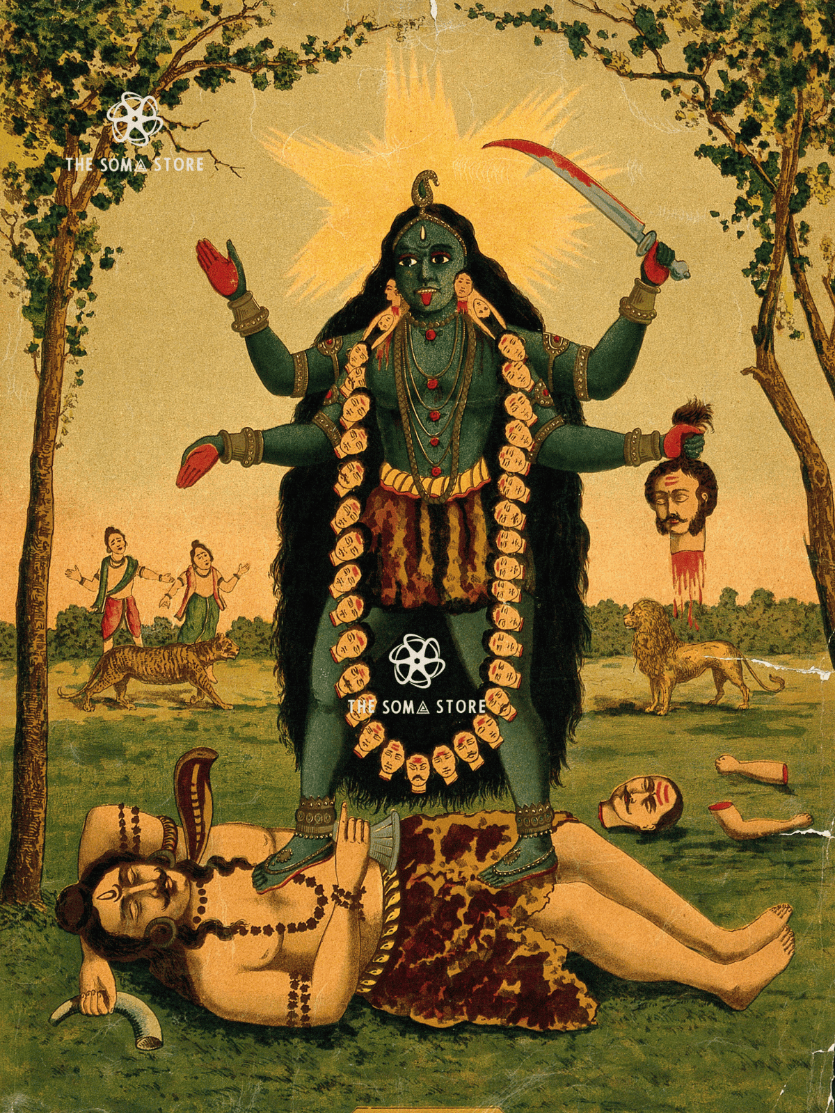 Kālī Standing Over Śiva - The Moment of Cosmic Realisation (18×24″ Poster)