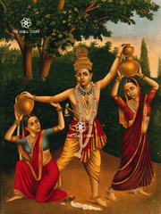 Śrī Kṛṣṇa and the Spilled Milk Pots - Līlā of Divine Mischief (18×24″ Poster)