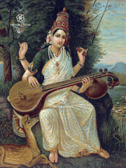 Goddess Saraswati - Raja Ravi Varma (18×24″ Poster)
