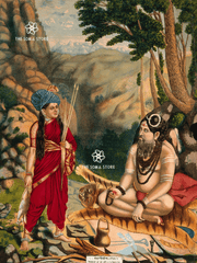 Śaṅkarabhillin (Pārvatī as the Huntress Approaching Śiva) - 18×24″ Poster