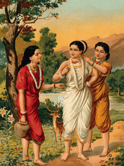Shakuntala and Her Friends - Innocence, Companionship, and the Moment Before Destiny (18×24″ Poster)