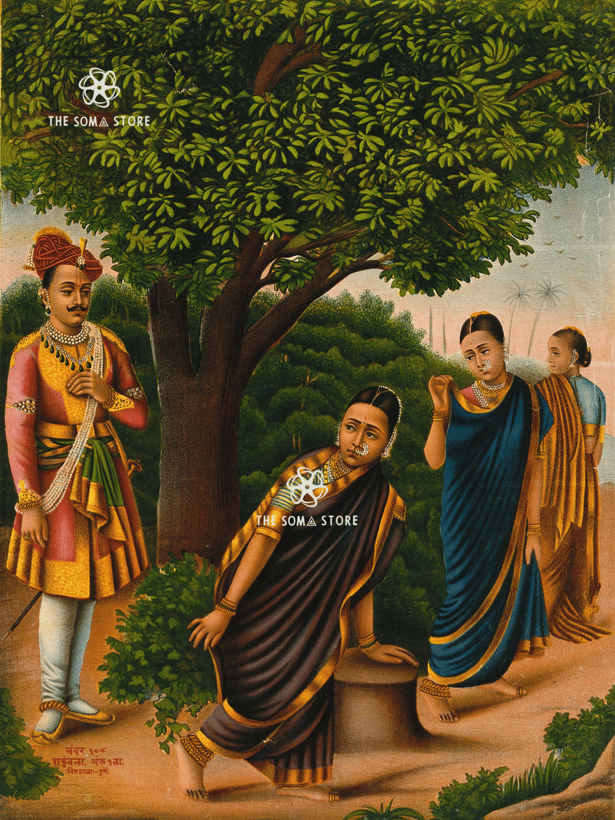 Śakuntalā Surprised by King Duṣyanta - The Moment of First Recognition (18×24″ Poster)