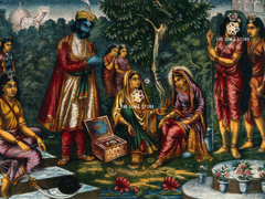 Sita in Ashok Vatika, Lanka - Ramayana Captivity Scene Poster (18×24″)