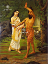 Birth of Shakuntala - Vishwamitra & Menaka’s Daughter | Raja Ravi Varma Poster (18×24″)