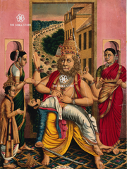 Narasimha Slaying Hiranyakashipu - Vintage Poster (18×24″)