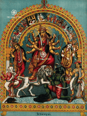 Mahishāsuramardinī - Durgā Slaying the Buffalo Demon (18 × 24 in Poster)