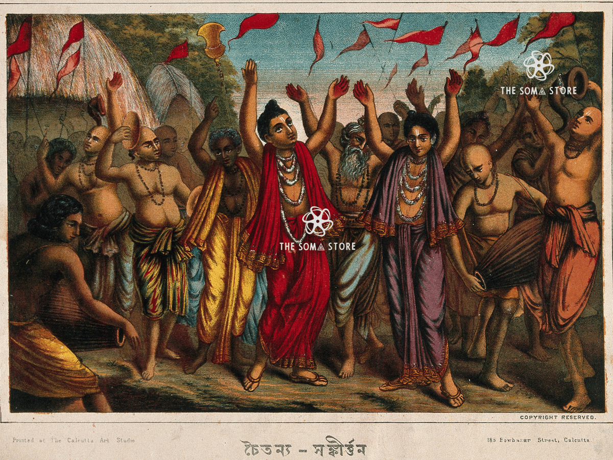 Kīrtan in Ecstasy - Devotees of Krishna & Sri Caitanya in Sacred Dance (18 × 24 in Poster)