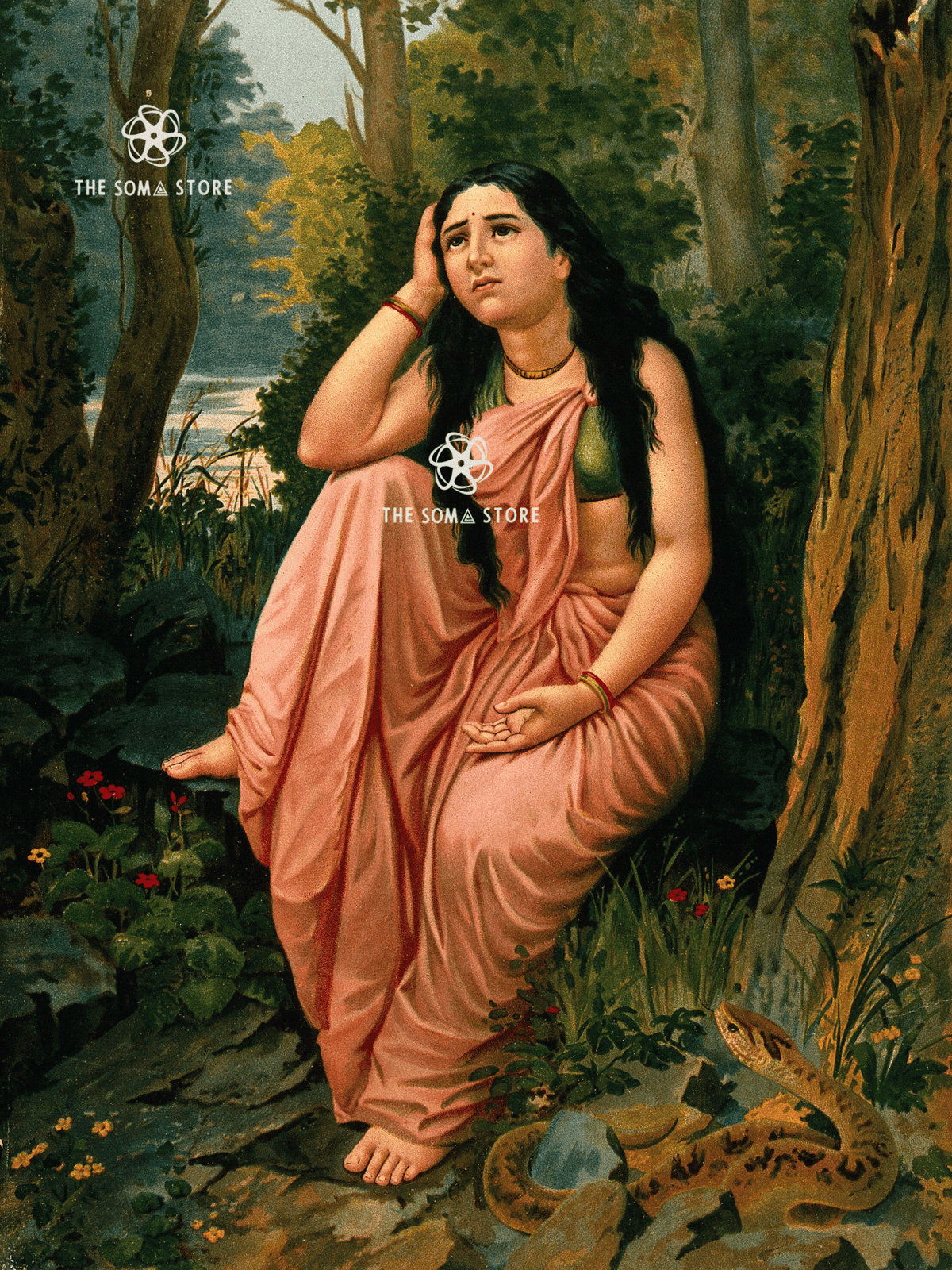 Damayantī in the Forest - A Moment of Abandonment and Longing (18 × 24 in Poster)