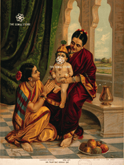 Yashoda with Infant Krishna - A Tender Moment of Divine Motherhood (18 × 24 in Poster)
