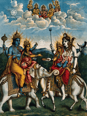 Hari–Hara Meeting - Vishnu and Shiva in Divine Harmony (18 × 24 in Poster)