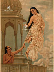 Urvashi Ascending - The Separation of Purūravas and the Celestial Nymph (18 × 24 in Poster)