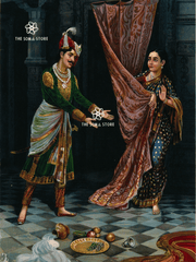 Keechak and Sairandhri - Draupadi Confronts Keechak (18 × 24 in Poster)