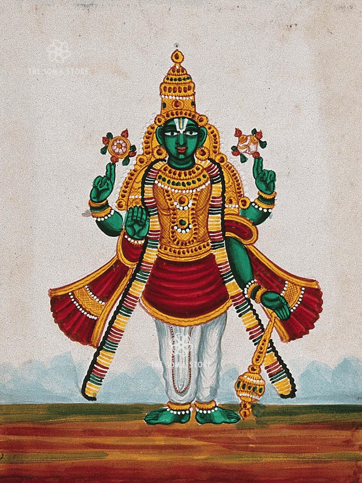 Śrī Viṣṇu - Preserver of the Cosmos & Lord of Sustaining Order (18 × 24 in Poster)