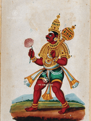 Mace-Bearing Deity with Lotus - Strength, Devotion & Reverence (18 × 24 in Poster)