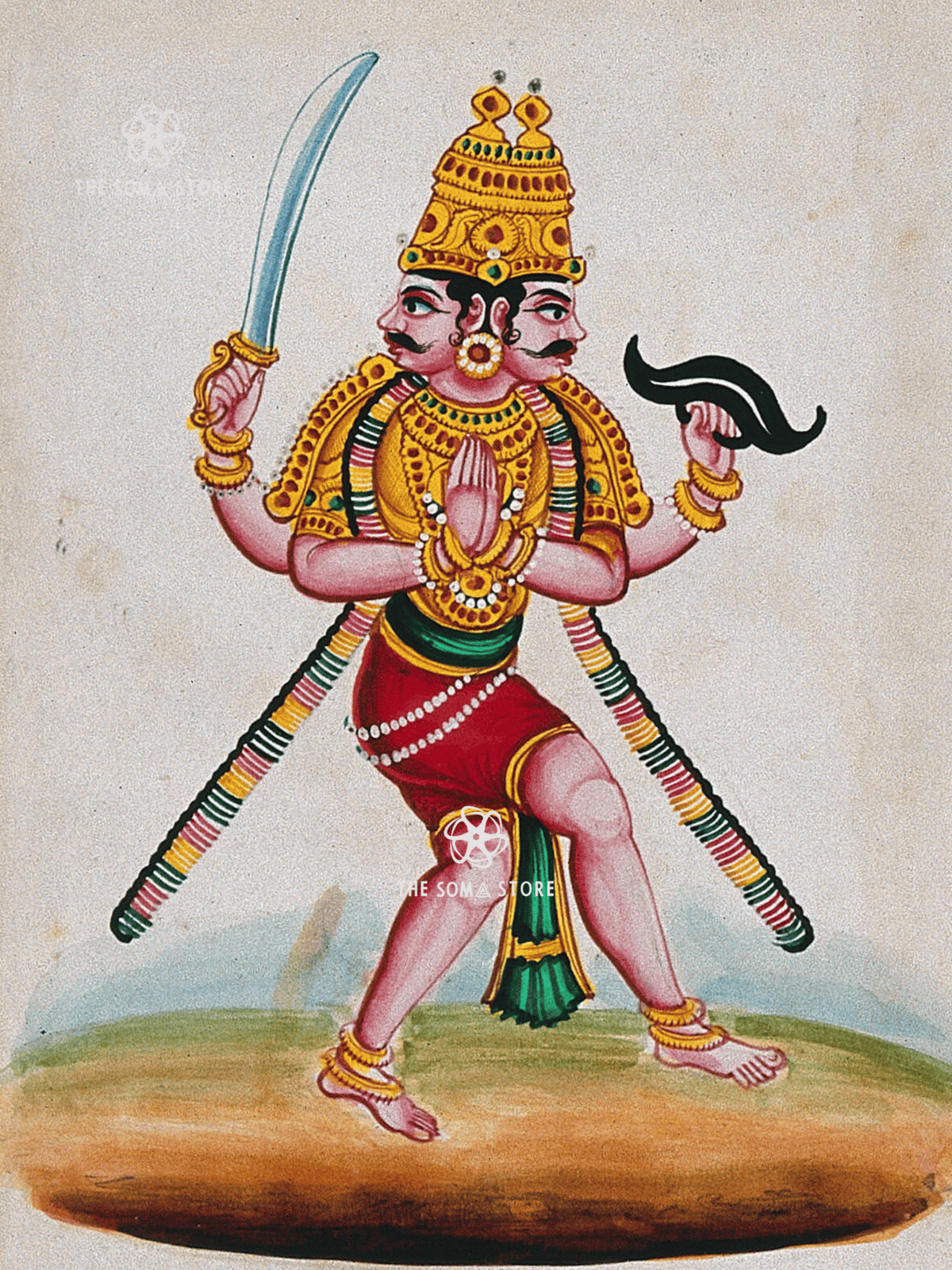 Vīrabhadra with Two Heads - Dual Vision, Fierce Protection & Devotional Power (18 × 24 in Poster)