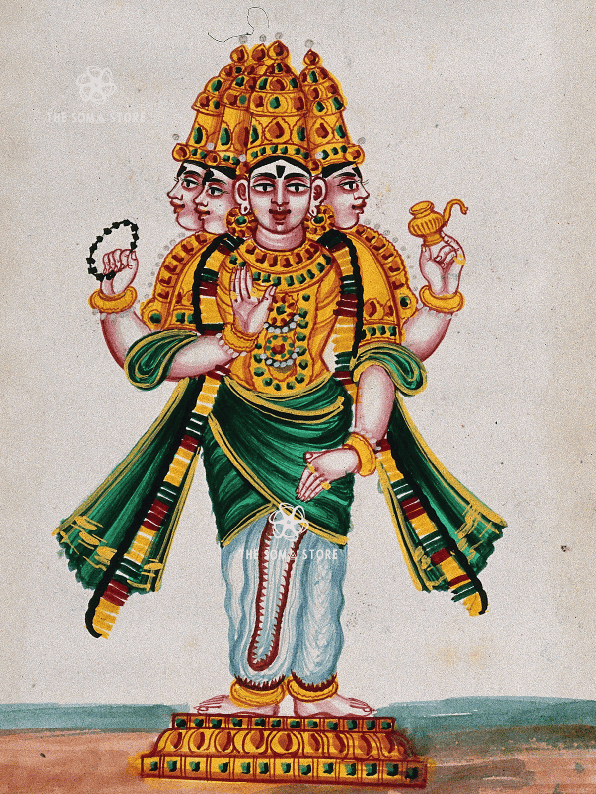 Brahmā - The Four-Headed Creator (18 × 24 in Poster)