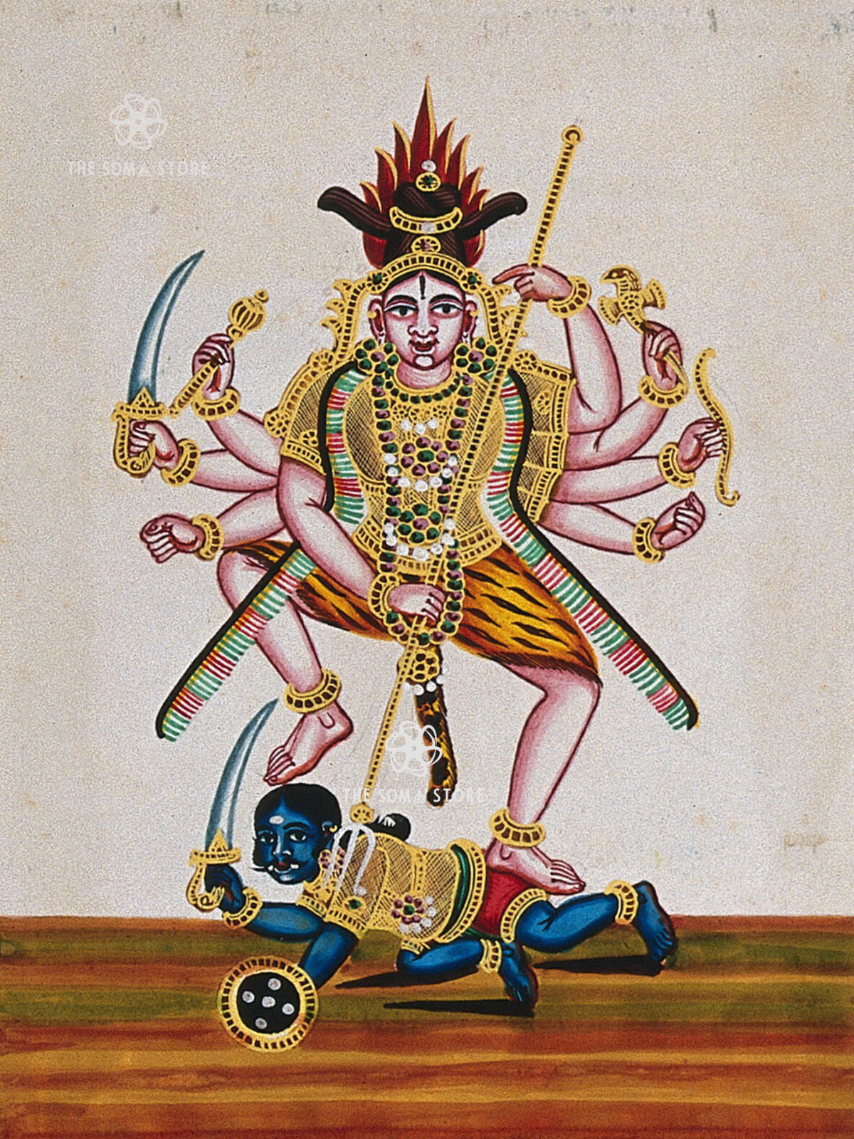 Shiva with Eight Arms Trampling a Demon (18 × 24 in Poster)